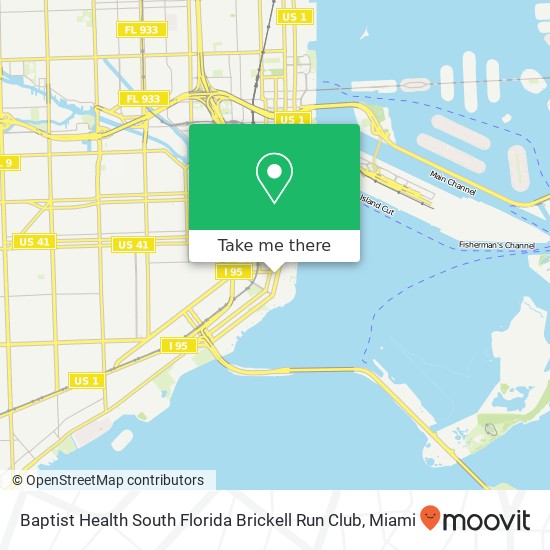 Baptist Health South Florida Brickell Run Club map