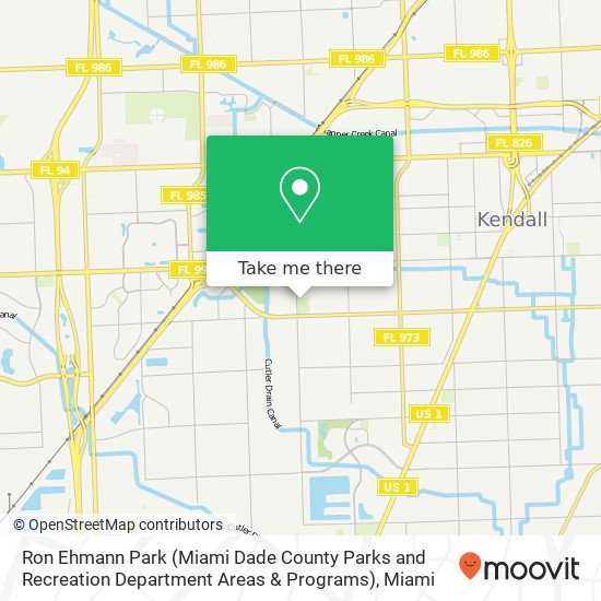 Mapa de Ron Ehmann Park (Miami Dade County Parks and Recreation Department Areas & Programs)