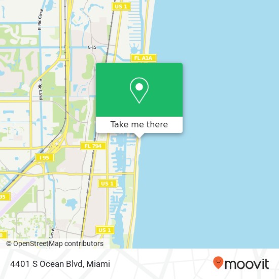 4401 S Ocean Blvd map