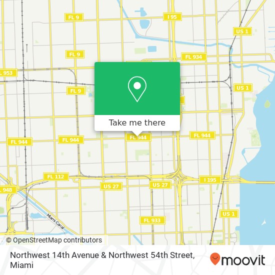 Mapa de Northwest 14th Avenue & Northwest 54th Street