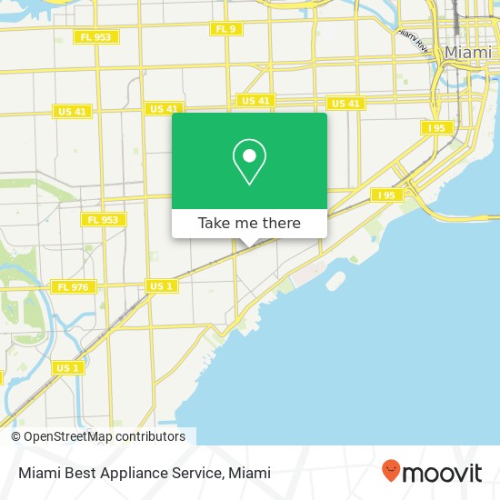 Mapa de Miami Best Appliance Service