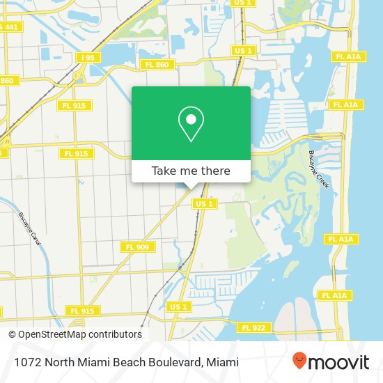 1072 North Miami Beach Boulevard map