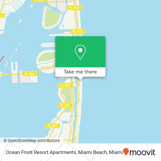 Ocean Front Resort Apartments, Miami Beach map