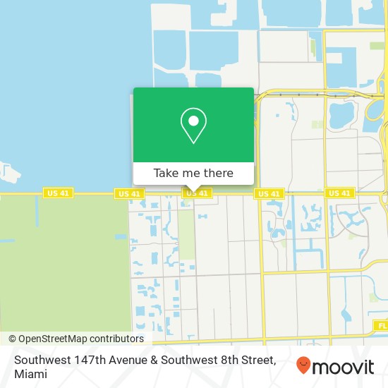 Southwest 147th Avenue & Southwest 8th Street map