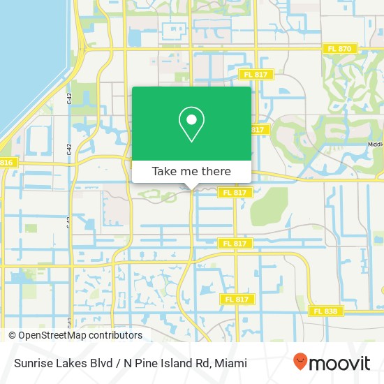 Sunrise Lakes Blvd / N Pine Island Rd map