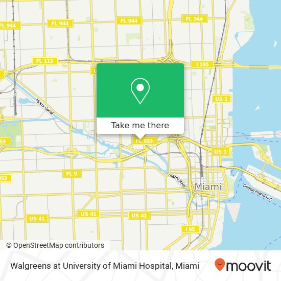 Walgreens at University of Miami Hospital map