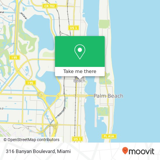 Mapa de 316 Banyan Boulevard