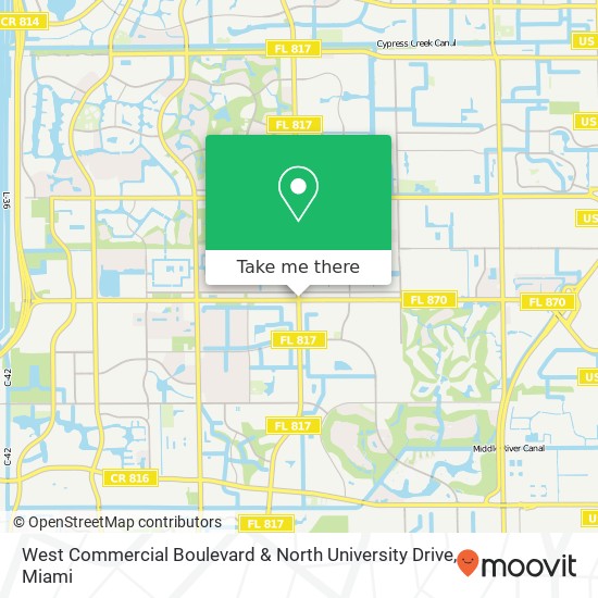 West Commercial Boulevard & North University Drive map