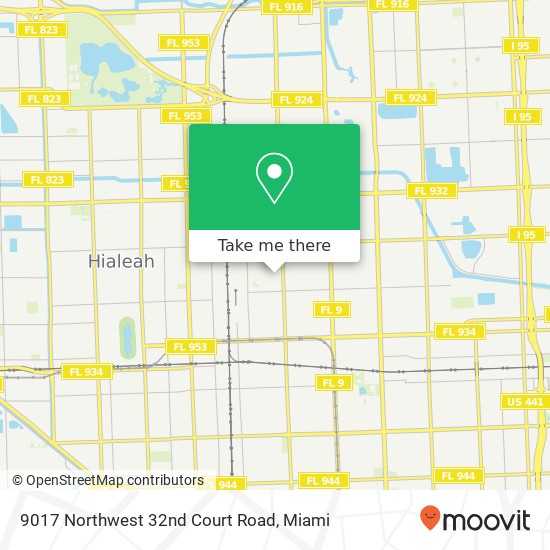 9017 Northwest 32nd Court Road map