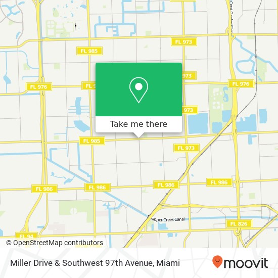 Miller Drive & Southwest 97th Avenue map
