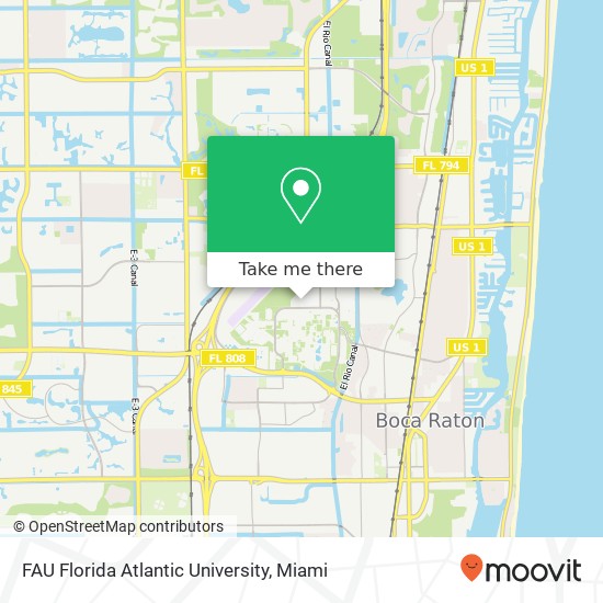 FAU Florida Atlantic University map
