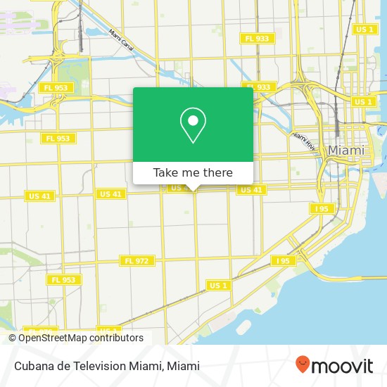 Cubana de Television Miami map