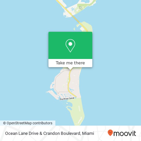 Ocean Lane Drive & Crandon Boulevard map