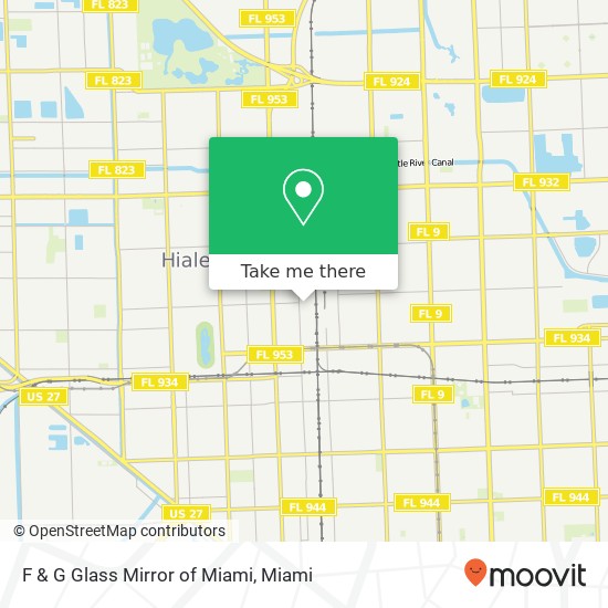 Mapa de F & G Glass Mirror of Miami