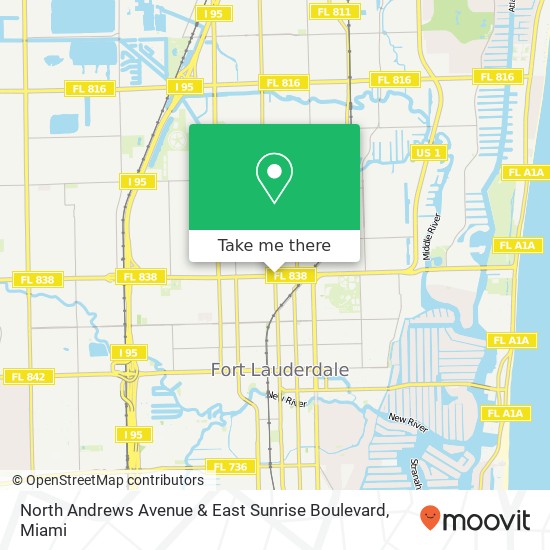 Mapa de North Andrews Avenue & East Sunrise Boulevard
