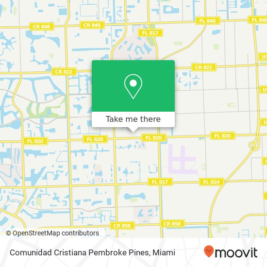 Mapa de Comunidad Cristiana Pembroke Pines