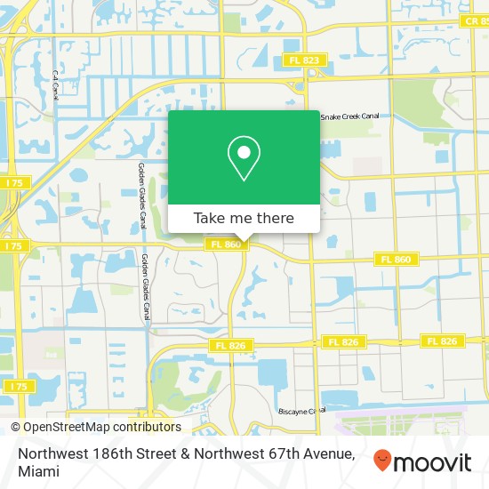 Northwest 186th Street & Northwest 67th Avenue map