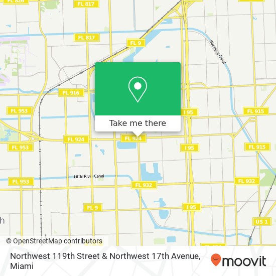 Northwest 119th Street & Northwest 17th Avenue map
