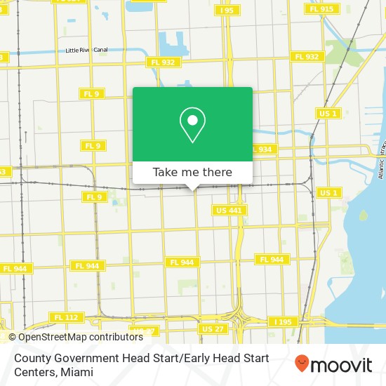 Mapa de County Government Head Start / Early Head Start Centers