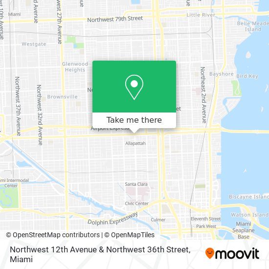 Northwest 12th Avenue & Northwest 36th Street map