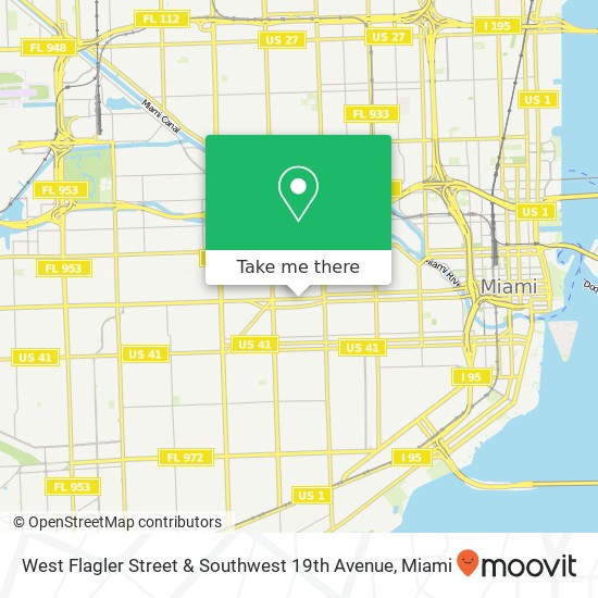 Mapa de West Flagler Street & Southwest 19th Avenue