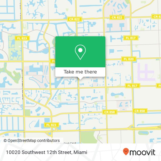 10020 Southwest 12th Street map