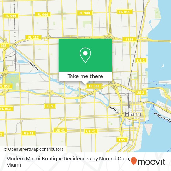 Mapa de Modern Miami Boutique Residences by Nomad Guru