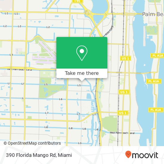 Mapa de 390 Florida Mango Rd