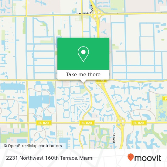 2231 Northwest 160th Terrace map