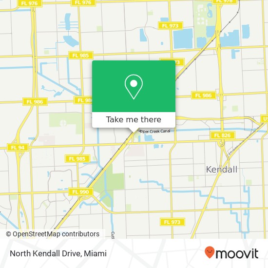 North Kendall Drive map