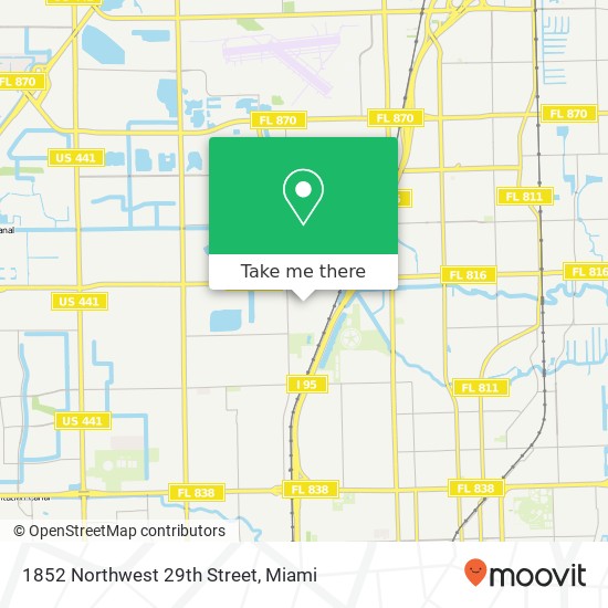 1852 Northwest 29th Street map