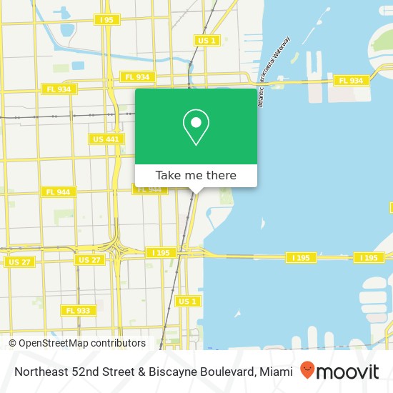 Northeast 52nd Street & Biscayne Boulevard map