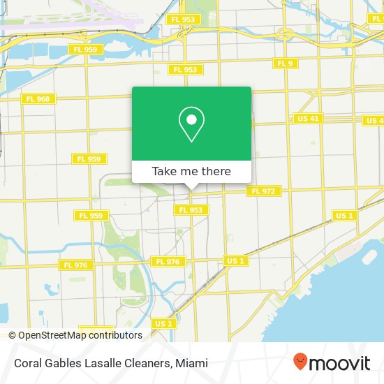 Coral Gables Lasalle Cleaners map