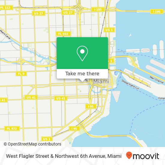 West Flagler Street & Northwest 6th Avenue map