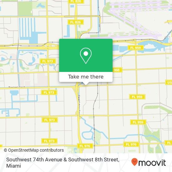 Southwest 74th Avenue & Southwest 8th Street map