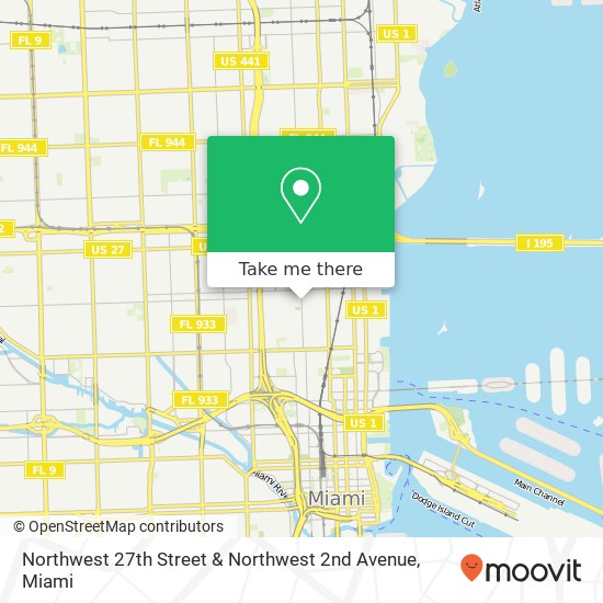 Mapa de Northwest 27th Street & Northwest 2nd Avenue