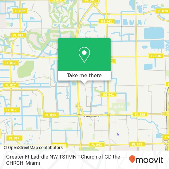 Greater Ft Ladrdle NW TSTMNT Church of GD the CHRCH map