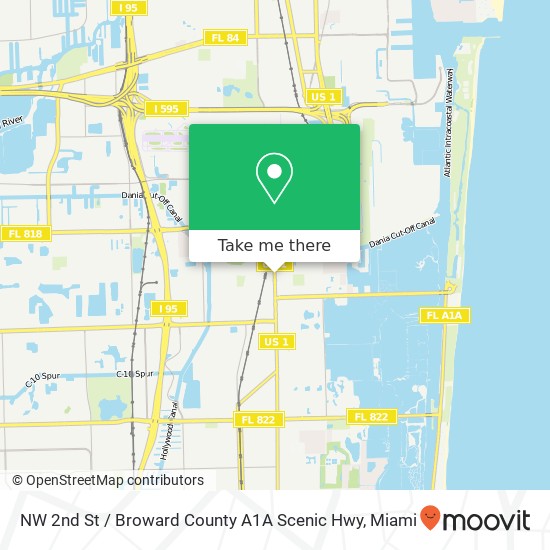 NW 2nd St / Broward County A1A Scenic Hwy map