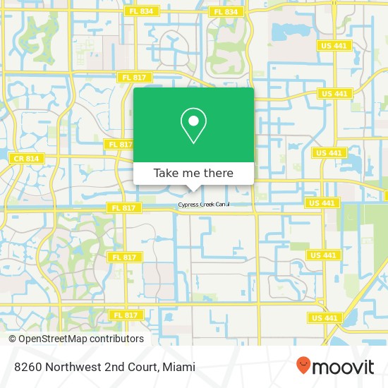 8260 Northwest 2nd Court map