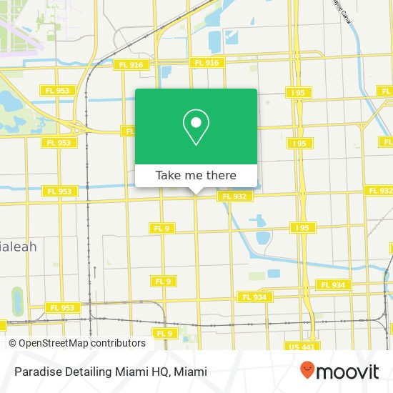 Paradise Detailing Miami HQ map