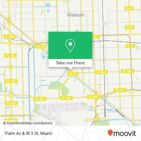 Palm Av & W 3 St map