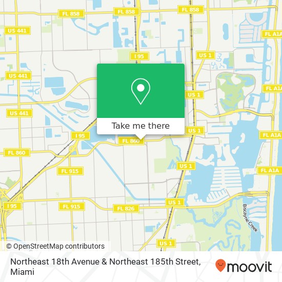 Mapa de Northeast 18th Avenue & Northeast 185th Street