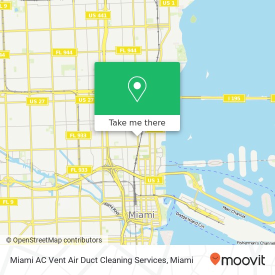 Miami AC Vent Air Duct Cleaning Services map