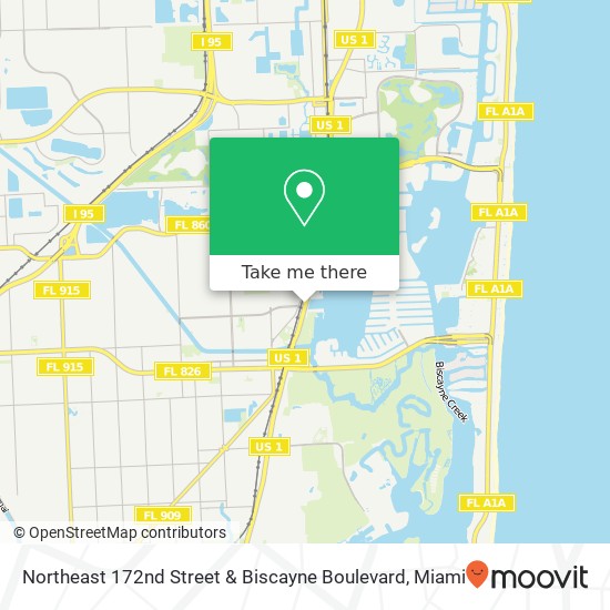 Northeast 172nd Street & Biscayne Boulevard map