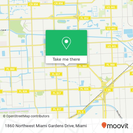 Mapa de 1860 Northwest Miami Gardens Drive