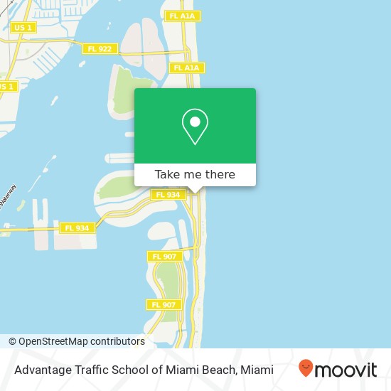 Mapa de Advantage Traffic School of Miami Beach