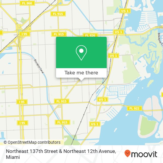 Northeast 137th Street & Northeast 12th Avenue map