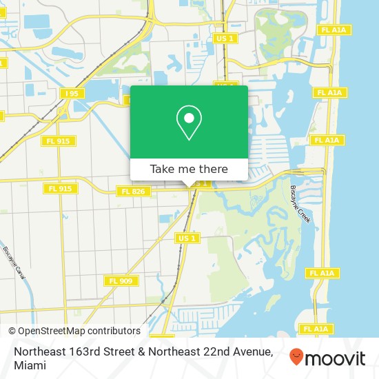 Northeast 163rd Street & Northeast 22nd Avenue map