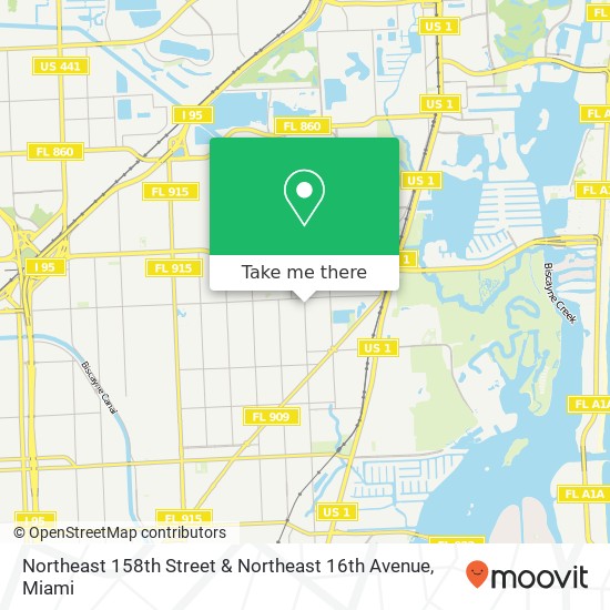 Northeast 158th Street & Northeast 16th Avenue map