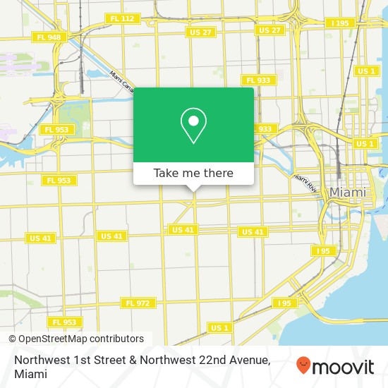 Northwest 1st Street & Northwest 22nd Avenue map